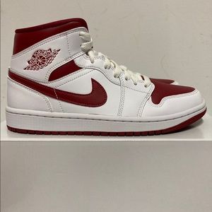 Air jordan 1 mid womens pomegranate white multiple sizes